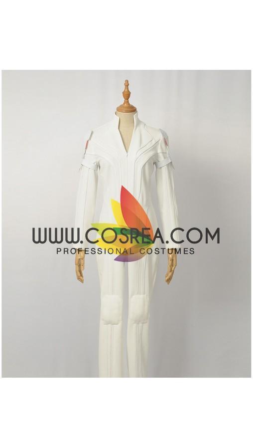 Cosrea Marvel Universe Black Widow White Custom Textured Cosplay Costume