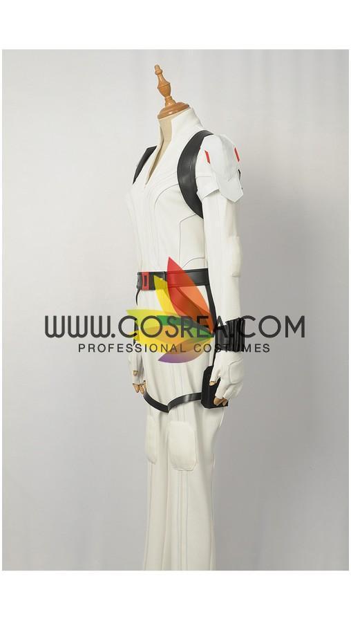 Cosrea Marvel Universe Black Widow White Custom Textured Cosplay Costume