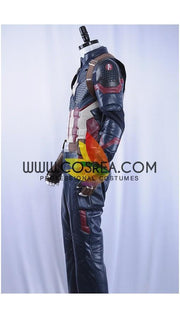 Captain America Metallic Navy PU Leather Cosplay Costume