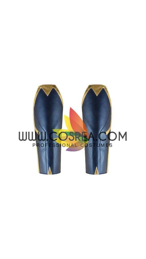 Cosrea Marvel Universe Captain Marvel Infinity War Metallic Blue PU Leather Cosplay Costume