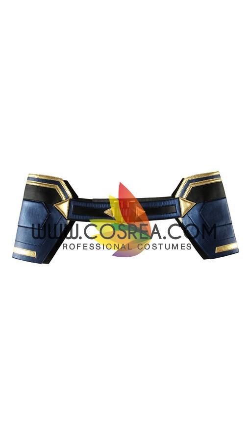 Cosrea Marvel Universe Captain Marvel Infinity War Metallic Blue PU Leather Cosplay Costume