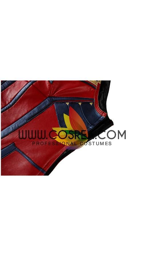 Cosrea Marvel Universe Captain Marvel Infinity War Metallic Blue PU Leather Cosplay Costume