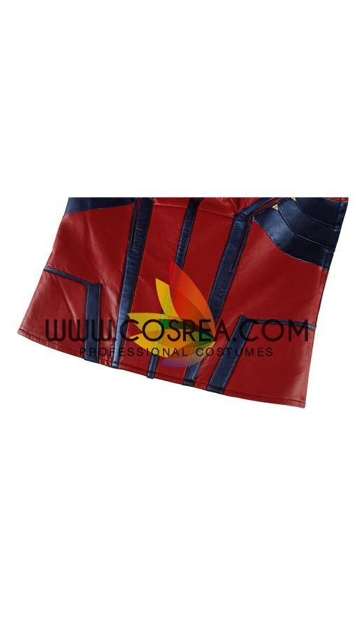 Cosrea Marvel Universe Captain Marvel Infinity War Metallic Blue PU Leather Cosplay Costume