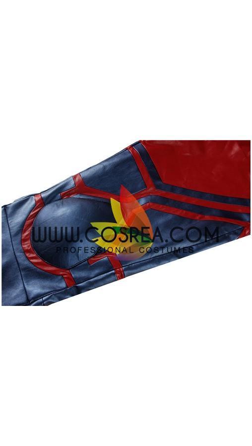 Cosrea Marvel Universe Captain Marvel Infinity War Metallic Blue PU Leather Cosplay Costume