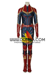 Cosrea Marvel Universe Captain Marvel Metallic Blue Cosplay Costume