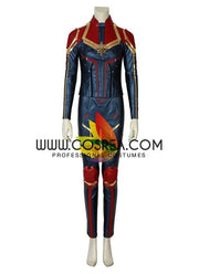 Cosrea Marvel Universe Captain Marvel Metallic Blue Cosplay Costume