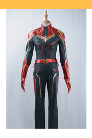 Captain Marvel Metallic Navy PU Leather Cosplay Costume