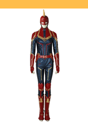 Cosrea Marvel Universe Costume Only Captain Marvel Metallic Blue Cosplay Costume
