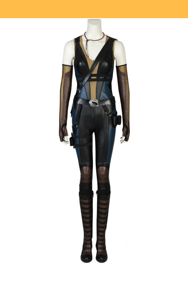 Cosrea Marvel Universe Domino Movie Version Cosplay Costume