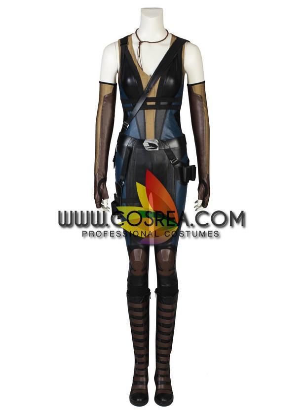 Cosrea Marvel Universe Domino Movie Version Cosplay Costume