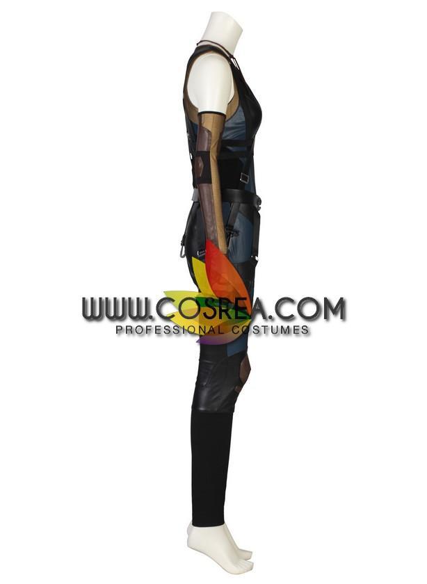 Cosrea Marvel Universe Domino Movie Version Cosplay Costume