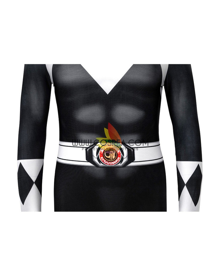 Cosrea Marvel Universe Mighty Morphin Power Rangers Black Ranger Kids Size Digital Printed Cosplay Costume