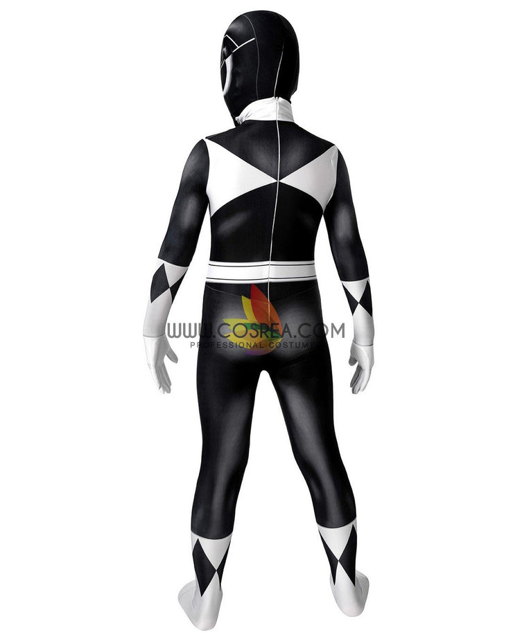 Cosrea Marvel Universe Mighty Morphin Power Rangers Black Ranger Kids Size Digital Printed Cosplay Costume