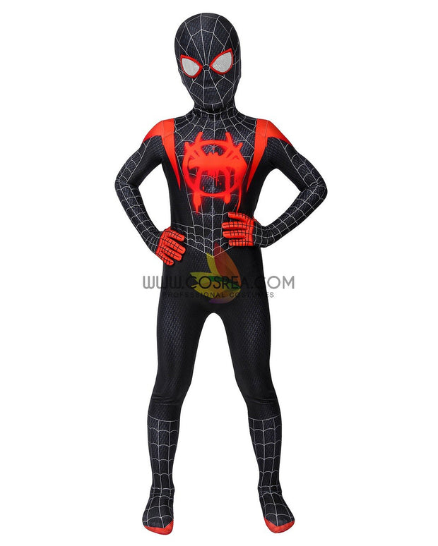 Cosrea Marvel Universe Miles Morales Into The Spider-Verse Kids Size Digital Printed Cosplay Costume