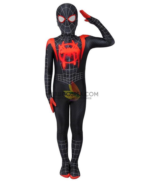 Cosrea Marvel Universe Miles Morales Into The Spider-Verse Kids Size Digital Printed Cosplay Costume