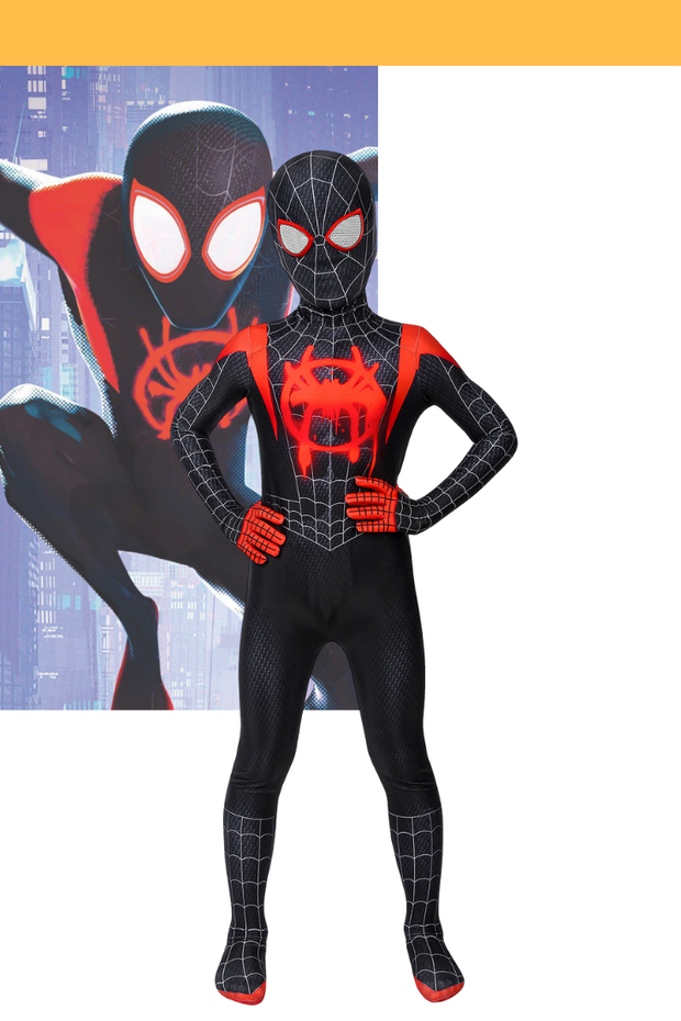 Cosrea Marvel Universe Miles Morales Into The Spider-Verse Kids Size Digital Printed Cosplay Costume