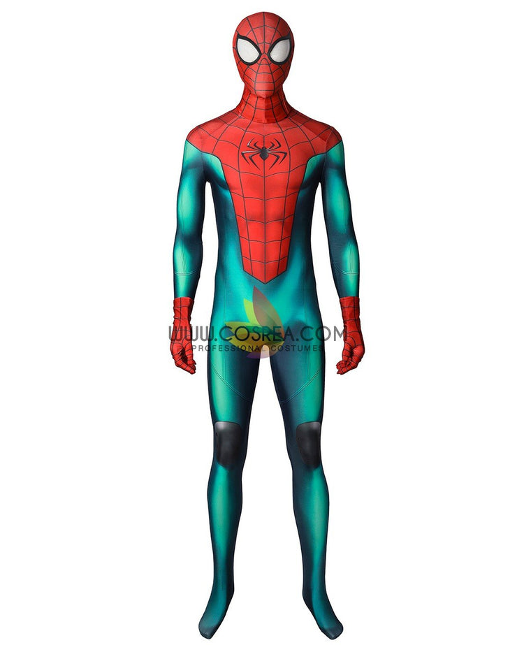 Cosrea Marvel Universe Miles Morales PS5 Green Version Digital Printed Cosplay Costume