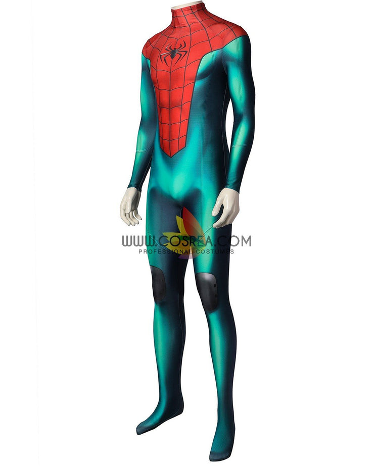 Cosrea Marvel Universe Miles Morales PS5 Green Version Digital Printed Cosplay Costume