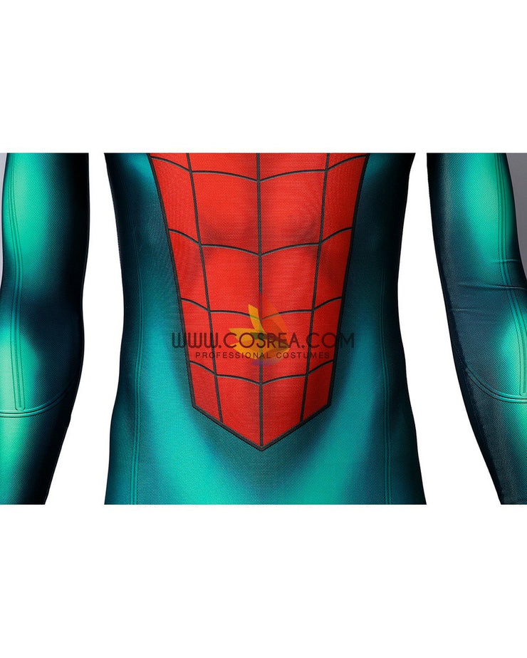 Cosrea Marvel Universe Miles Morales PS5 Green Version Digital Printed Cosplay Costume