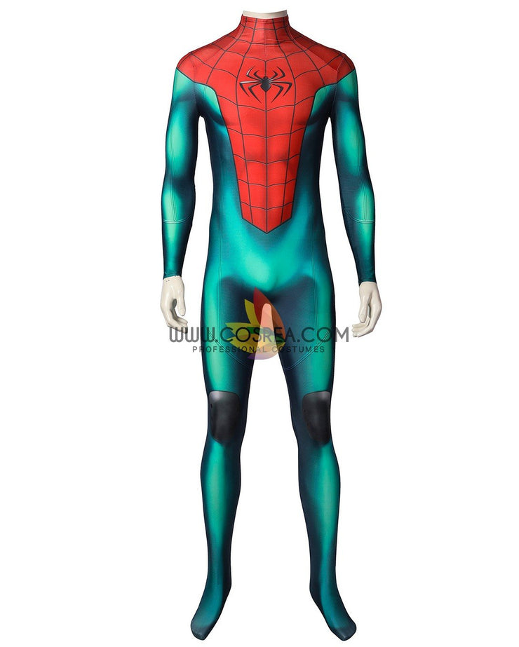 Cosrea Marvel Universe Miles Morales PS5 Green Version Digital Printed Cosplay Costume