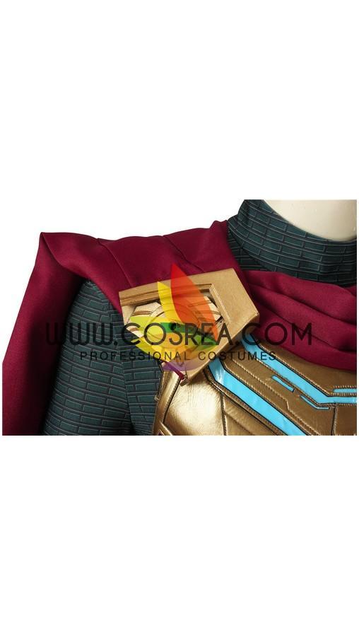 Cosrea Marvel Universe Mysterio Metallic Gold Spiderman Far From Home PU Leather Cosplay Costume