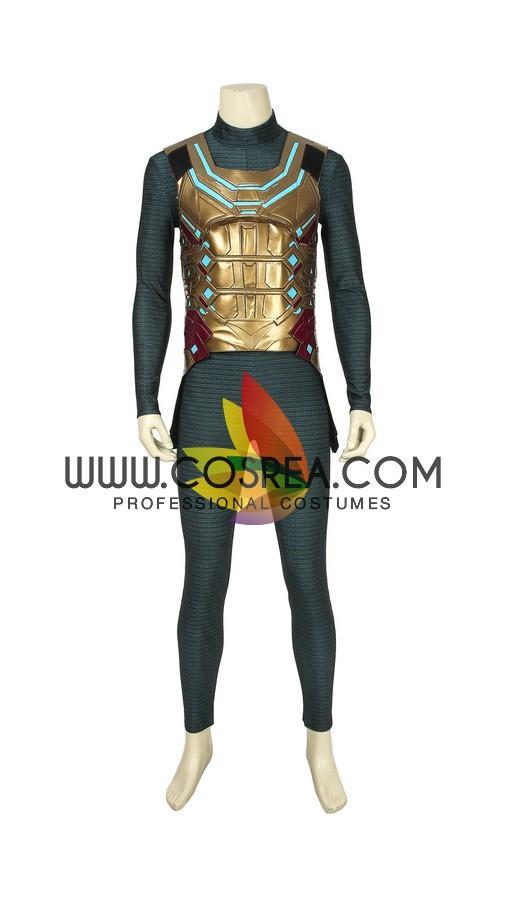 Cosrea Marvel Universe Mysterio Metallic Gold Spiderman Far From Home PU Leather Cosplay Costume