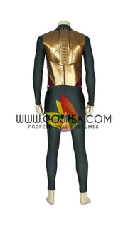 Cosrea Marvel Universe Mysterio Metallic Gold Spiderman Far From Home PU Leather Cosplay Costume