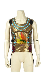 Cosrea Marvel Universe Mysterio Metallic Gold Spiderman Far From Home PU Leather Cosplay Costume