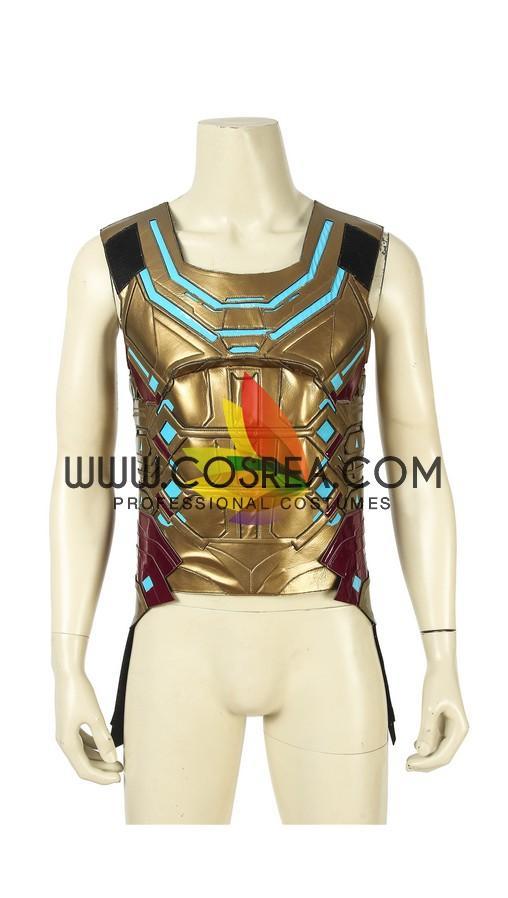 Cosrea Marvel Universe Mysterio Metallic Gold Spiderman Far From Home PU Leather Cosplay Costume