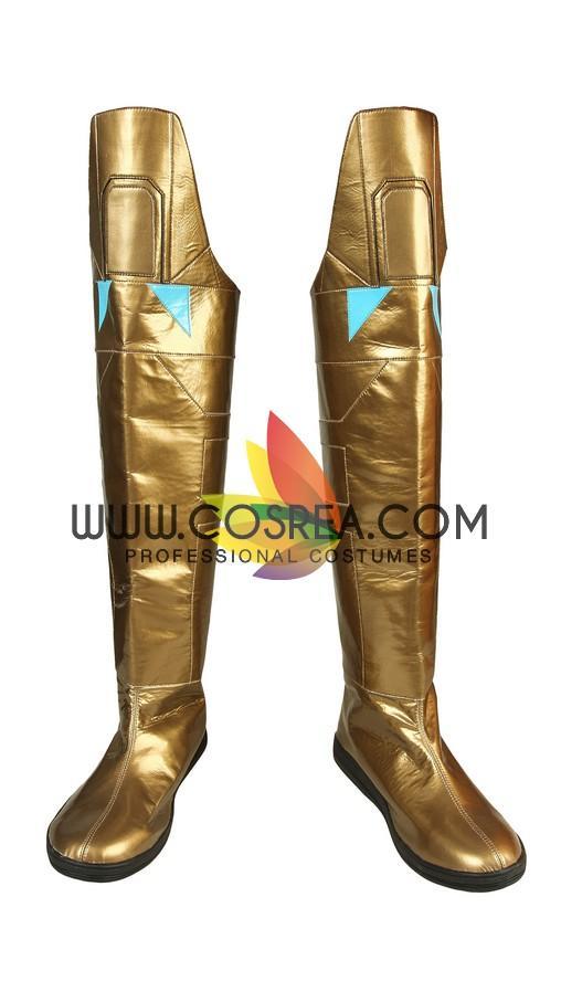 Cosrea Marvel Universe Mysterio Metallic Gold Spiderman Far From Home PU Leather Cosplay Costume