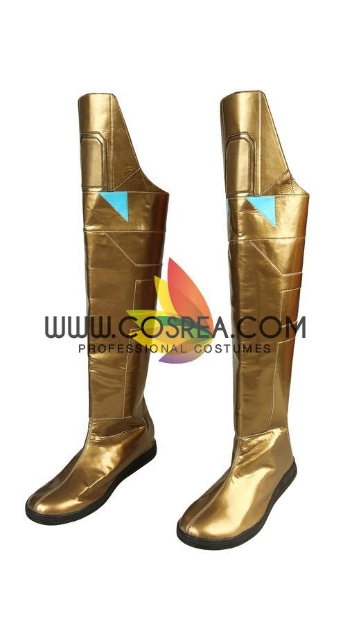 Cosrea Marvel Universe Mysterio Metallic Gold Spiderman Far From Home PU Leather Cosplay Costume