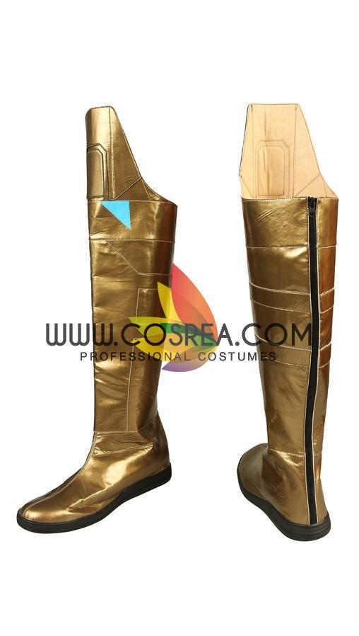 Cosrea Marvel Universe Mysterio Metallic Gold Spiderman Far From Home PU Leather Cosplay Costume
