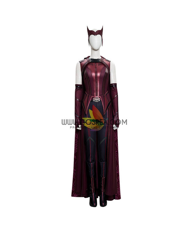 Cosrea Marvel Universe Scarlet Witch Finale Version With Patterned Cape Wanda And Vision TV Series Cosplay Costume