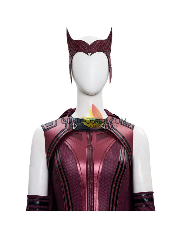 Cosrea Marvel Universe Scarlet Witch Finale Version With Patterned Cape Wanda And Vision TV Series Cosplay Costume