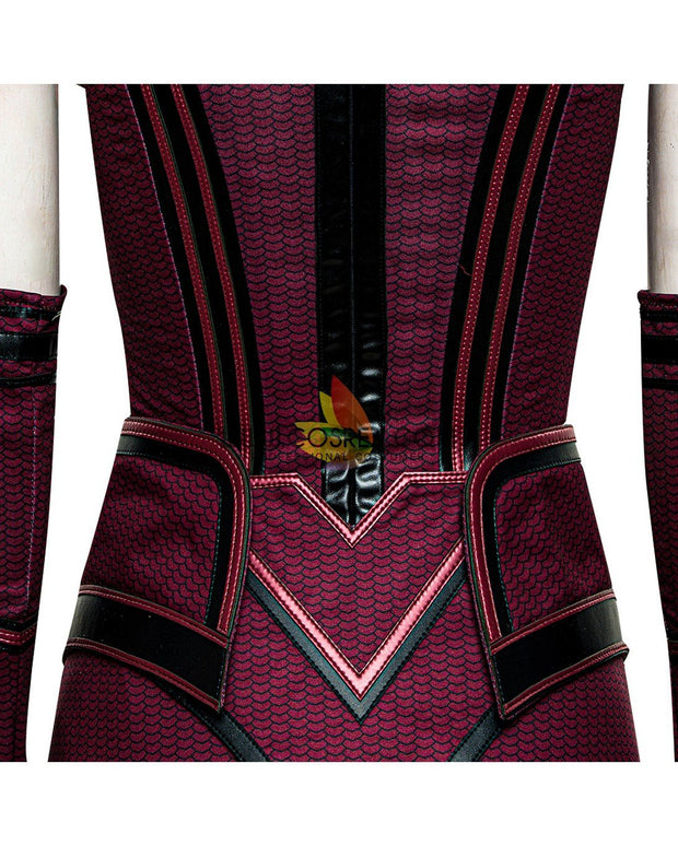 Cosrea Marvel Universe Scarlet Witch Finale Version With Patterned Cape Wanda And Vision TV Series Cosplay Costume