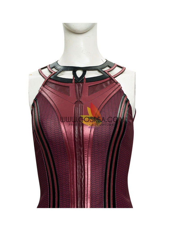 Cosrea Marvel Universe Scarlet Witch Finale Version With Patterned Cape Wanda And Vision TV Series Cosplay Costume