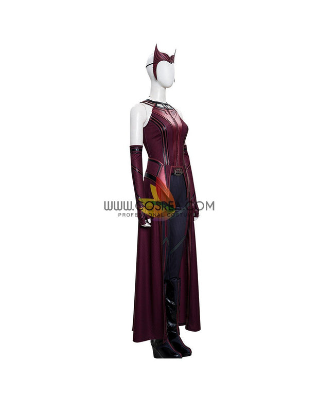 Cosrea Marvel Universe Scarlet Witch Finale Version With Patterned Cape Wanda And Vision TV Series Cosplay Costume