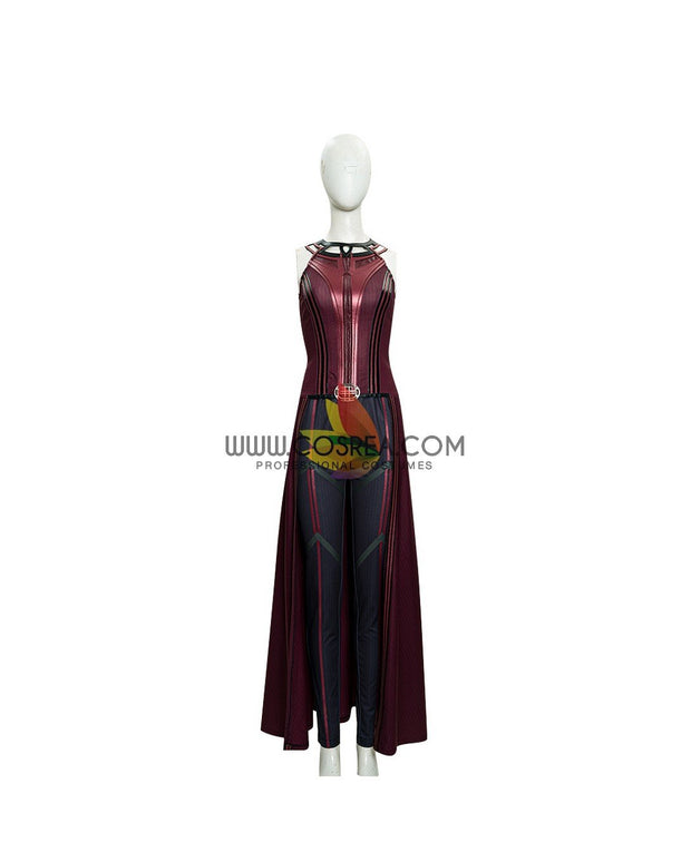 Cosrea Marvel Universe Scarlet Witch Finale Version With Patterned Cape Wanda And Vision TV Series Cosplay Costume