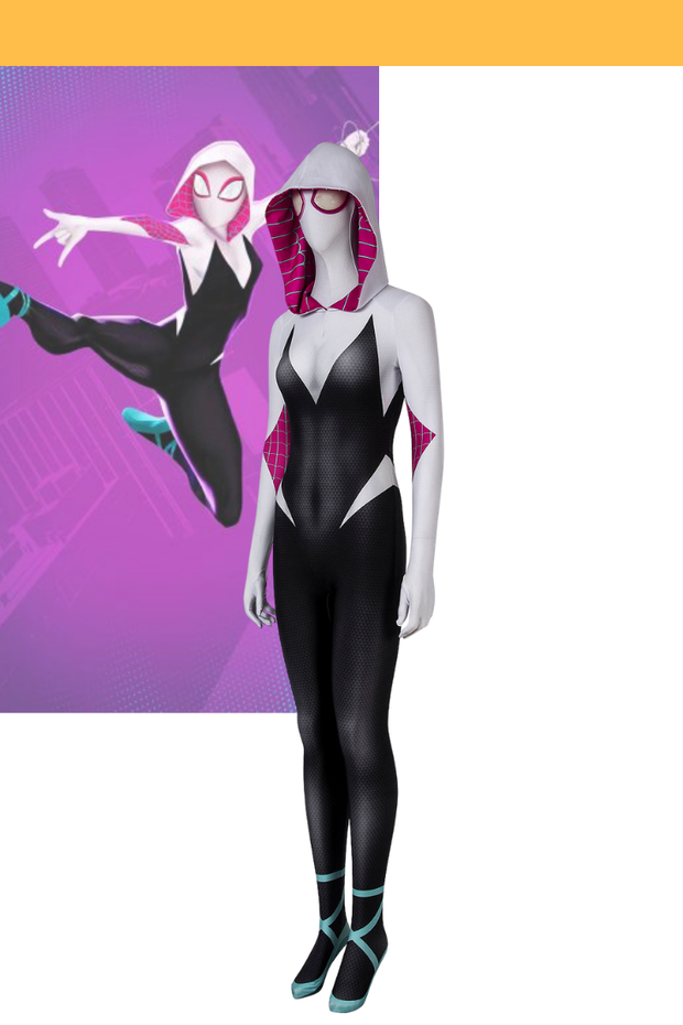 Cosrea Marvel Universe Spider Gwen Into The Spider-Verse Digital Printed Cosplay Costume