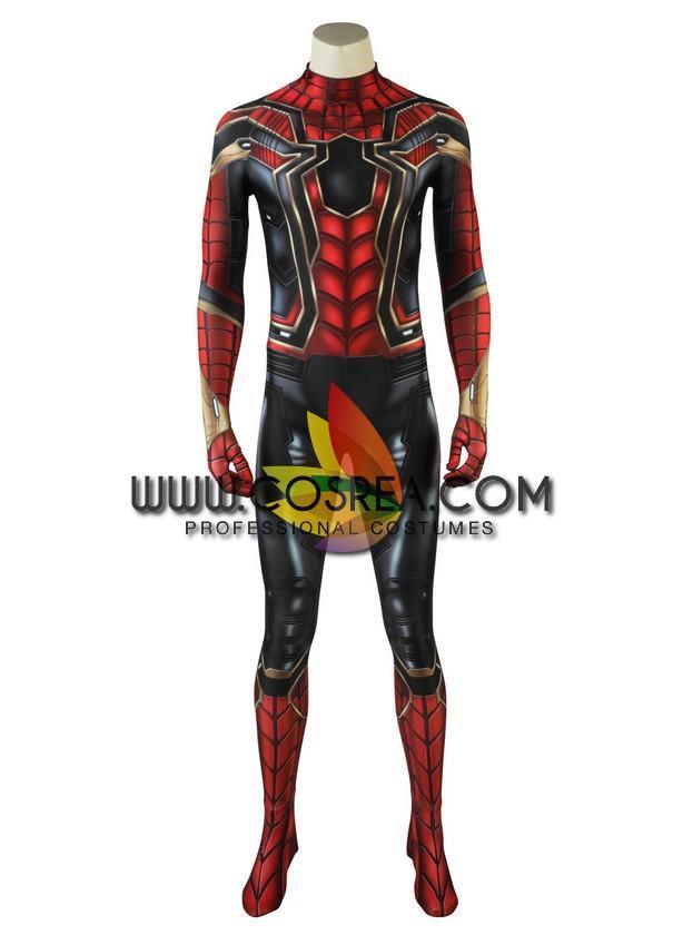 Cosrea Marvel Universe Spiderman Infinity War Metallic Cosplay Costume