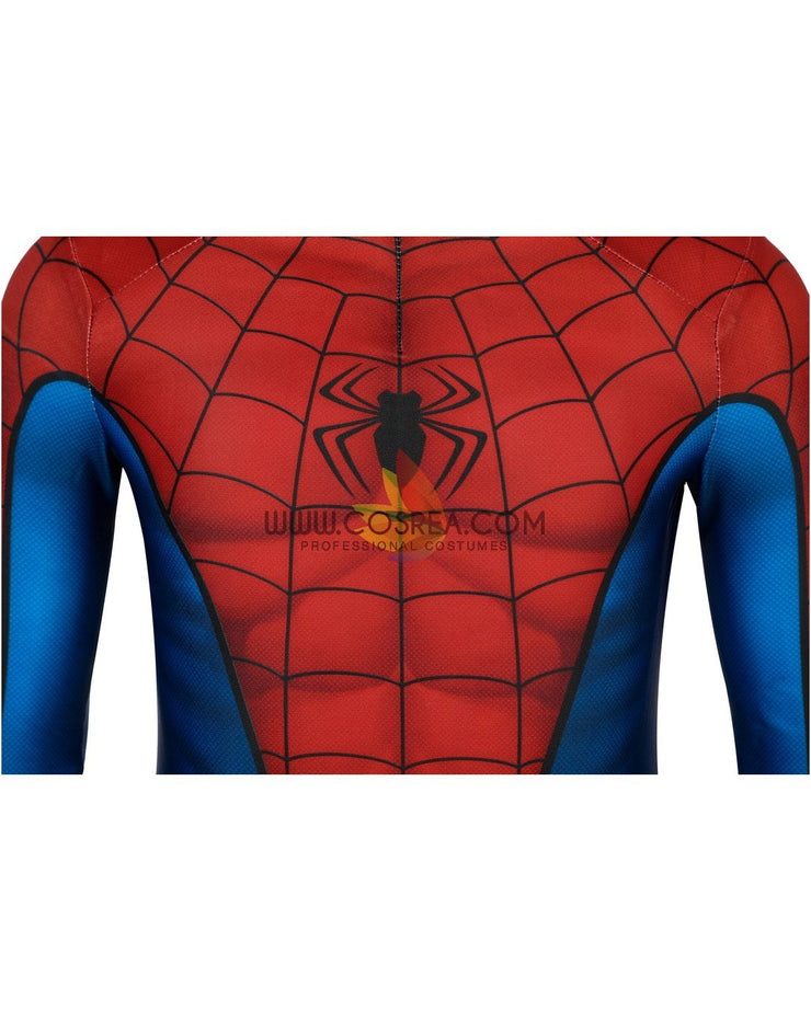 Cosrea Marvel Universe Spiderman PS4 Game Classic Version Kids Size Digital Printed Cosplay Costume
