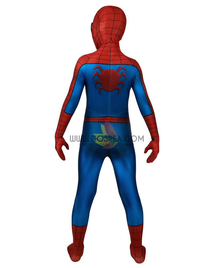 Cosrea Marvel Universe Spiderman PS4 Game Classic Version Kids Size Digital Printed Cosplay Costume
