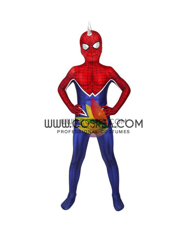 Cosrea Marvel Universe Spiderman PS4 Game Punk Suit Kids Size Digital Printed Cosplay Costume