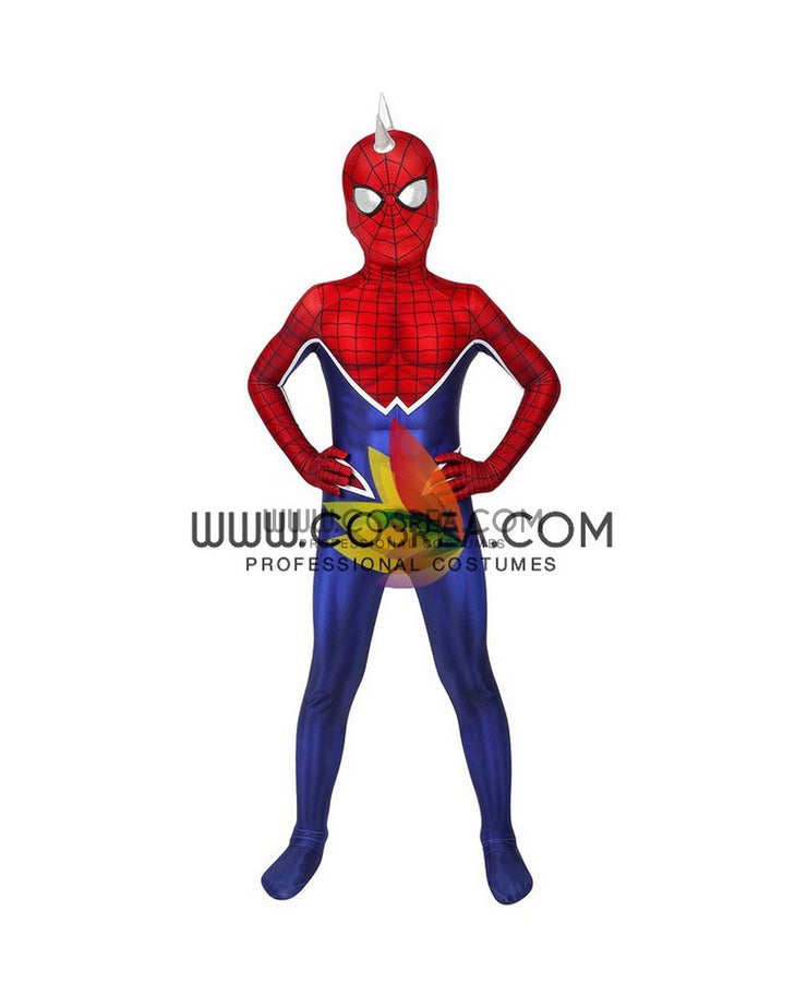Cosrea Marvel Universe Spiderman PS4 Game Punk Suit Kids Size Digital Printed Cosplay Costume
