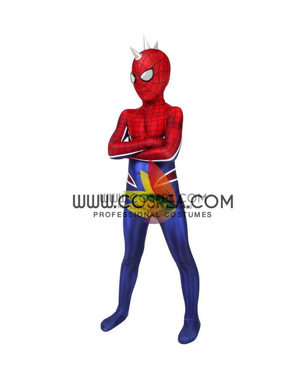 Cosrea Marvel Universe Spiderman PS4 Game Punk Suit Kids Size Digital Printed Cosplay Costume
