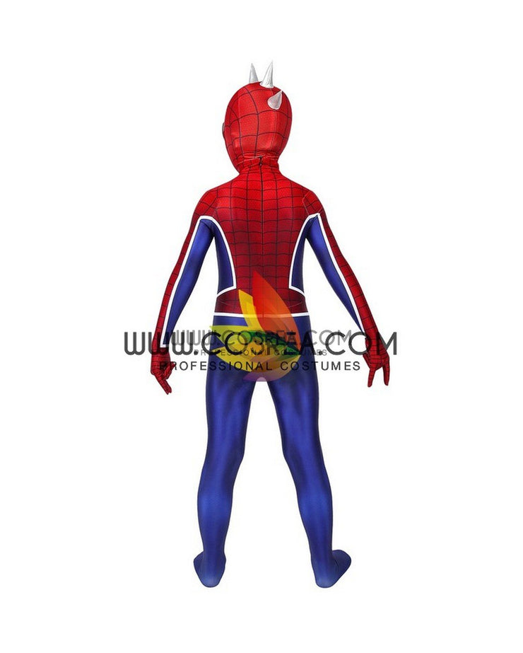 Cosrea Marvel Universe Spiderman PS4 Game Punk Suit Kids Size Digital Printed Cosplay Costume