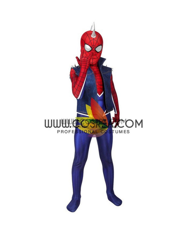 Cosrea Marvel Universe Spiderman PS4 Game Punk Suit Kids Size Digital Printed Cosplay Costume
