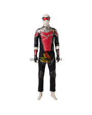 Cosrea Marvel Universe The Falcon And Winter Soldier TV Series  Black And Red Full PU Leather Version Cosplay Costume