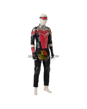 Cosrea Marvel Universe The Falcon And Winter Soldier TV Series  Black And Red Full PU Leather Version Cosplay Costume