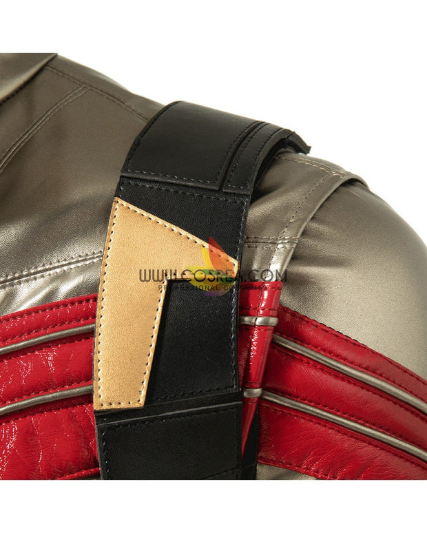 Cosrea Marvel Universe The Falcon And Winter Soldier TV Series  Black And Red Full PU Leather Version Cosplay Costume